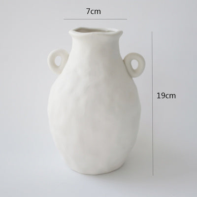 Plain Ceramic Vase Decoration Minimalist Art Flower Home