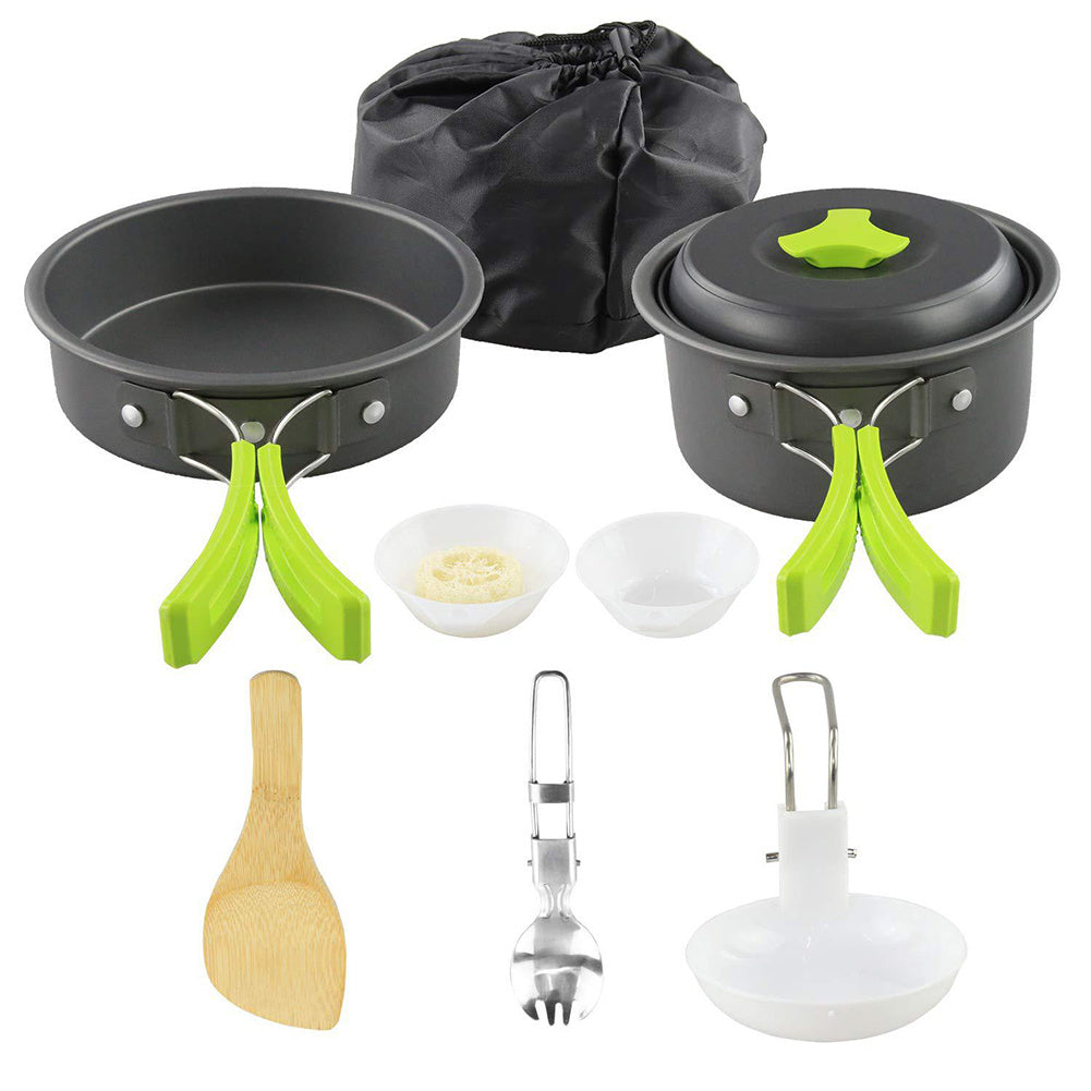 Camping Cookware Kit Outdoor Cooking Set Aluminum Equipment Outdoor Pot Travel Tableware Kitchen Hiking Picnic BBQ